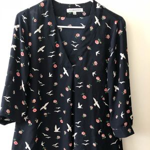 LEX & MADISON SPARROW PRINT TOP